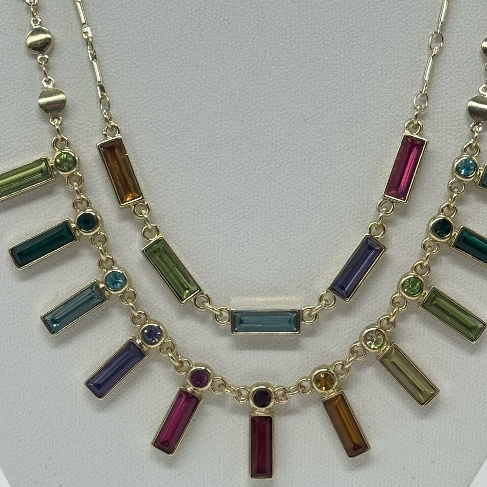 Rachel Roy Multi Chain Crystal Rhinestone Necklace - Picture 2 of 10